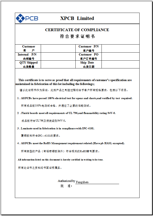 COC Prototype HDI PCB Manufacturer